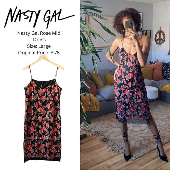 Nasty Gal Dresses & Skirts - Nasty Gal Large Rose 🌹 Dress